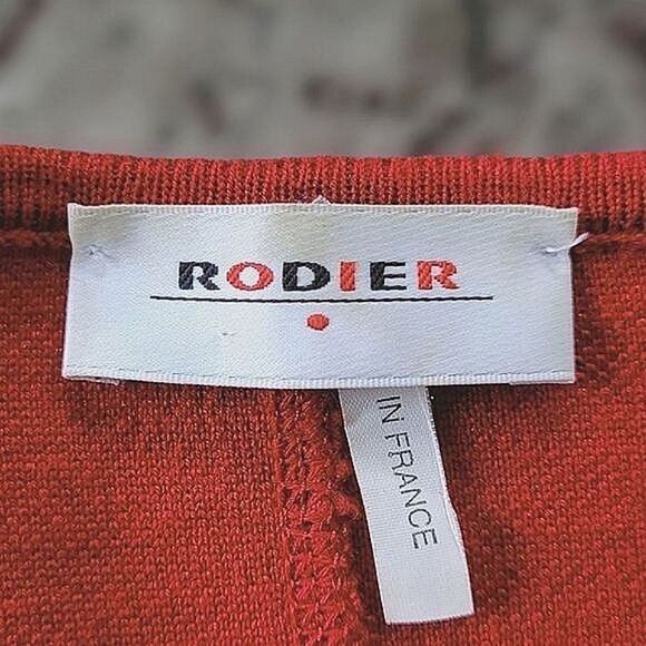 Vtg 90s Rodier cranberry wool-blend cardigan jacket - Picture 5 of 15